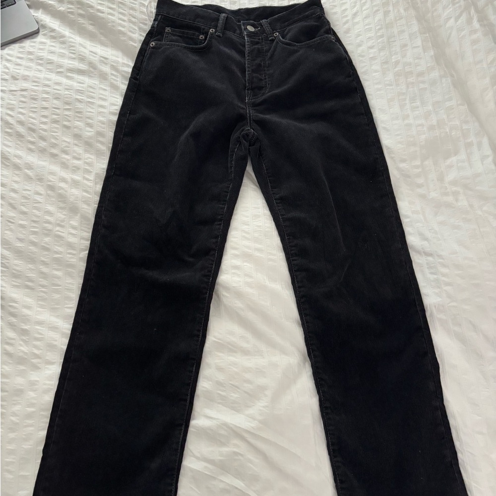 Acne Studios Black Corduroy Pants Straight-Leg